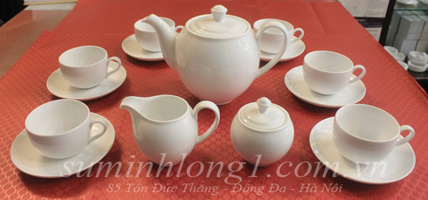 Bộ trà 1.1L CAMELLIA TRẮNG Sứ Minh Long Btra 1.1L Came Trang Lon