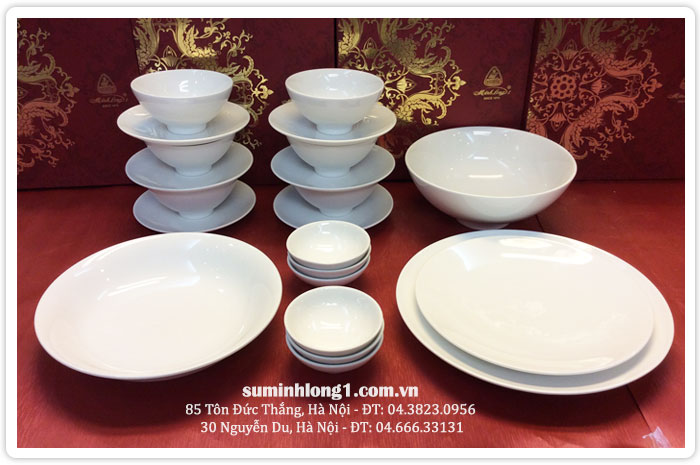 Bộ đồ ăn 22 Sản Phẩm DAISY TRẮNG Sứ Minh Long 22Dasy
