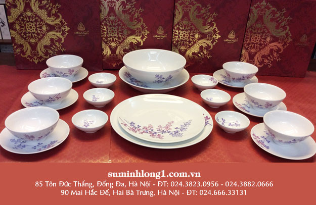 Bộ đồ ăn 22 sản phẩm daisy Cỏ tím 22sp Co Tim
