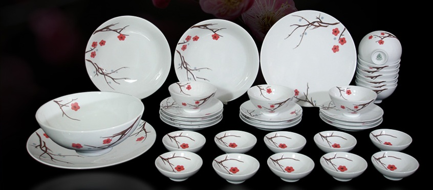 Bộ đồ ăn 36 sản phẩm Hồng Mai Sứ Minh Long 35spHM