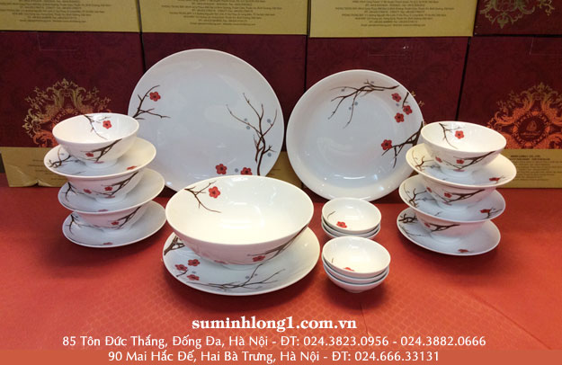 Bộ đồ ăn 24 sản phẩm Hồng Mai 22sp Hong Mai