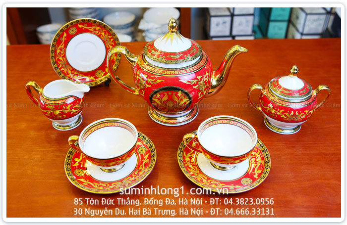 Bộ trà 1,3L QUỐC SẮC Sứ Minh Long Bo Tra Quoc Sac 1